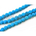 Margele sticla rubber line turcoaz 8mm 10b